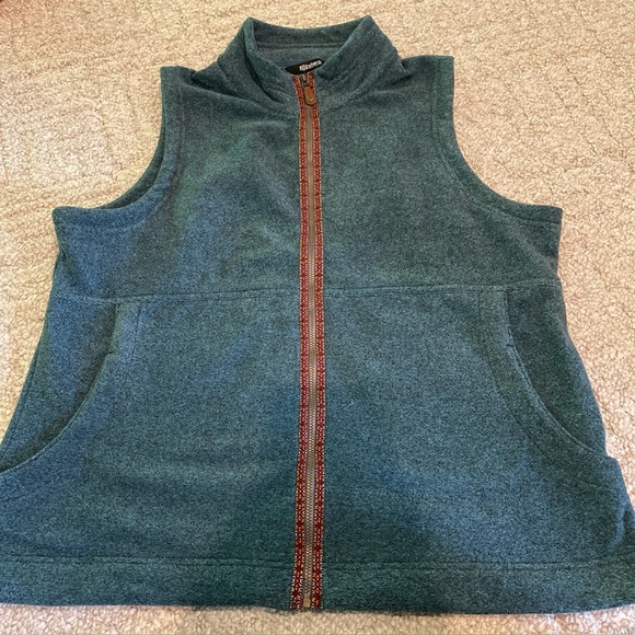 Sherpa Adventure Gear Vest Fleece Full Zip Womens XL Teal Aztec Detail Outdoors - Picture 1 of 6